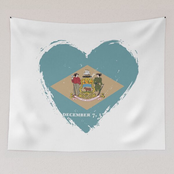 Item preview, Distressed Delaware Flag Heart DE designed and sold by shitpostee.
