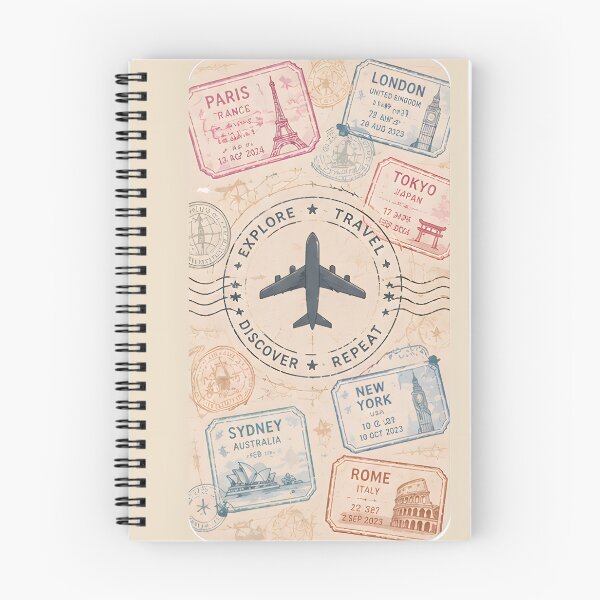 Item preview, Wanderlust Flight – Vintage Passport Stamp Travel Design designed and sold by KWW SHOP.