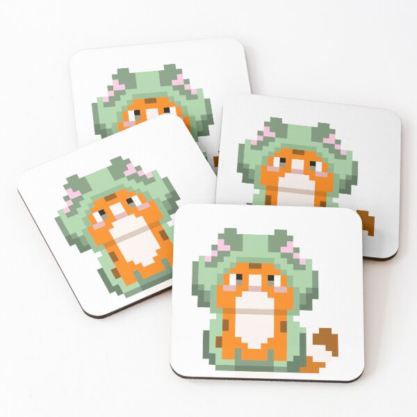 Item preview, Cute Orange Cat in Green Hoodie Pixel Art - Retro 8-Bit Kitty designed and sold by PixelatedPets.