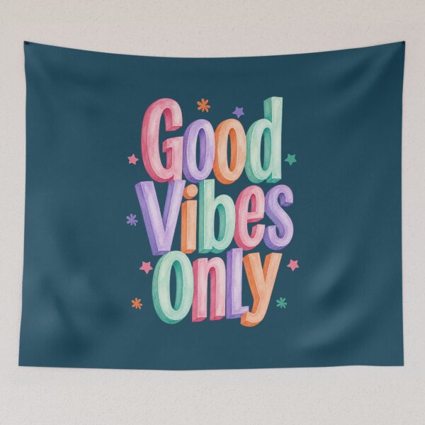 Item preview, Good Vibes Only Colorful Positive Quote designed and sold by NosandEdgy.