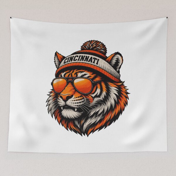Item preview, Cool Tiger with City Beanie designed and sold by ashyrabramlet.