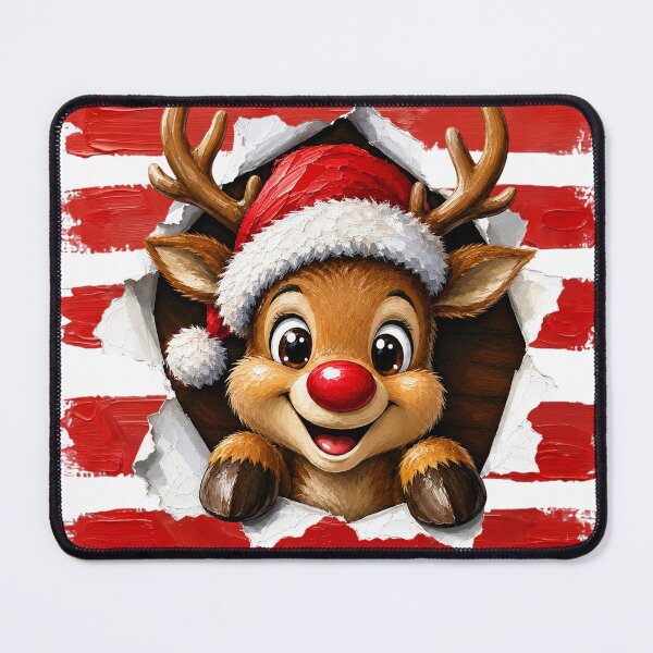 Item preview, Funny Christmas Stripes Reindeer designed and sold by DYAFLK.