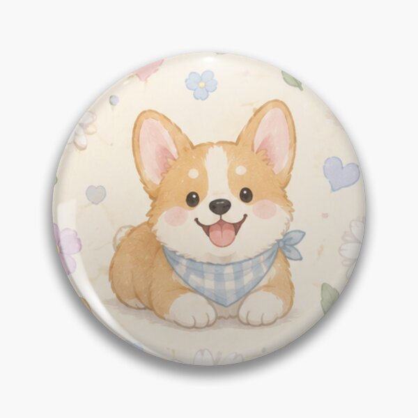 Item preview, Playful Corgi Puppy & Daisy Floral Pattern designed and sold by Skyrocketz.