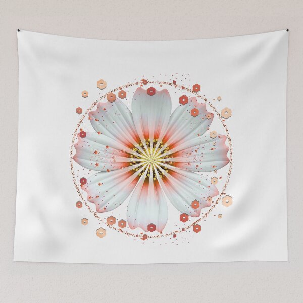 Item preview, Glowing Peach and White Floral Mandala - Part of a 6-Color Collection designed and sold by MinimalAurashop.