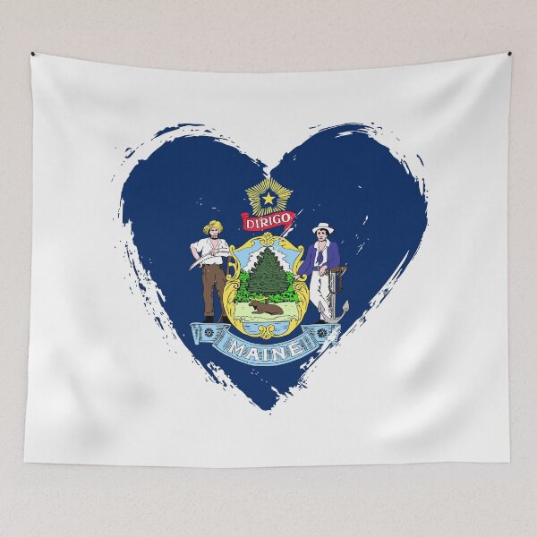 Item preview, Distressed Maine Flag Heart ME designed and sold by shitpostee.