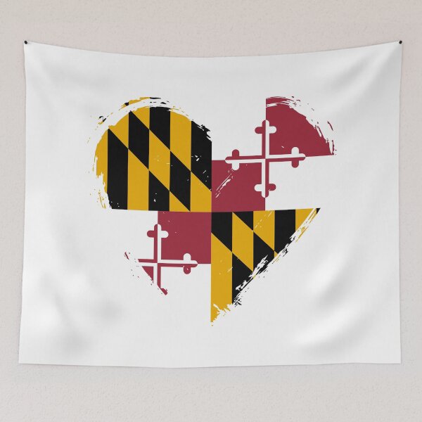 Item preview, Distressed Maryland Flag Heart MD designed and sold by shitpostee.
