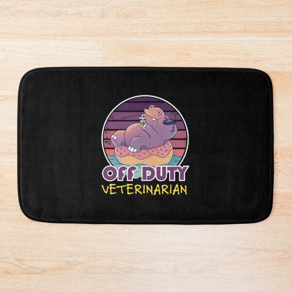 Item preview, Off Duty Veterinarian Hippo Relaxing On Donut designed and sold by PaigeProc.