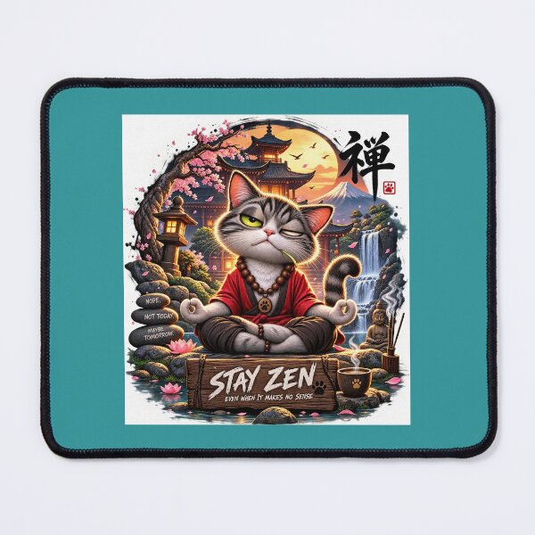 Item preview, Stay Zen Even When It Makes No Sense - Funny Meditating Cat designed and sold by Csaba1983.