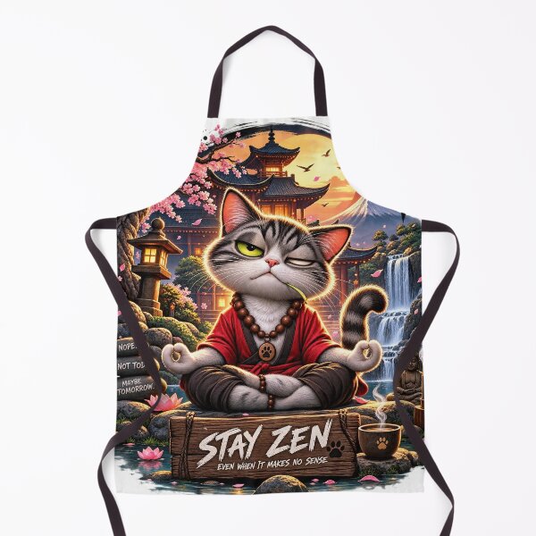 Item preview, Stay Zen Even When It Makes No Sense - Funny Meditating Cat designed and sold by Csaba1983.