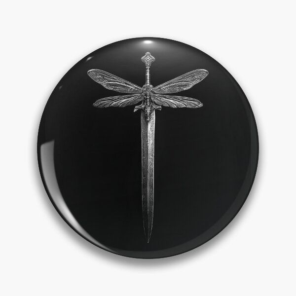 Item preview, Dragonfly Sword Gothic Fantasy Winged Blade Black and White Art Design designed and sold by inkoutninja.