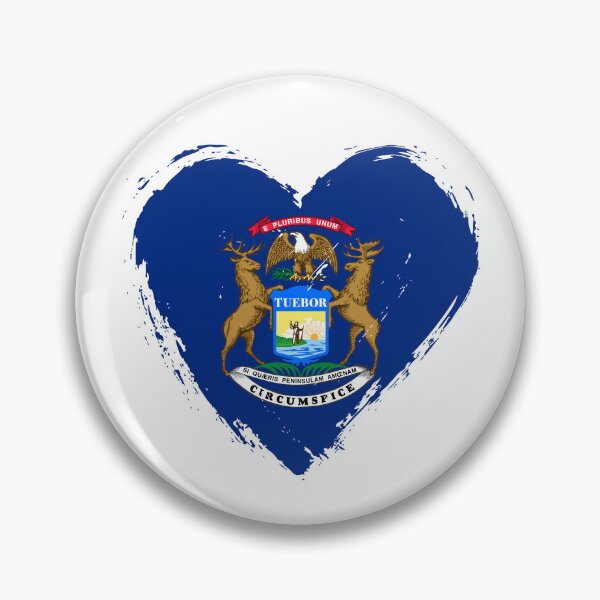 Item preview, Distressed Michigan Flag Heart MI designed and sold by shitpostee.