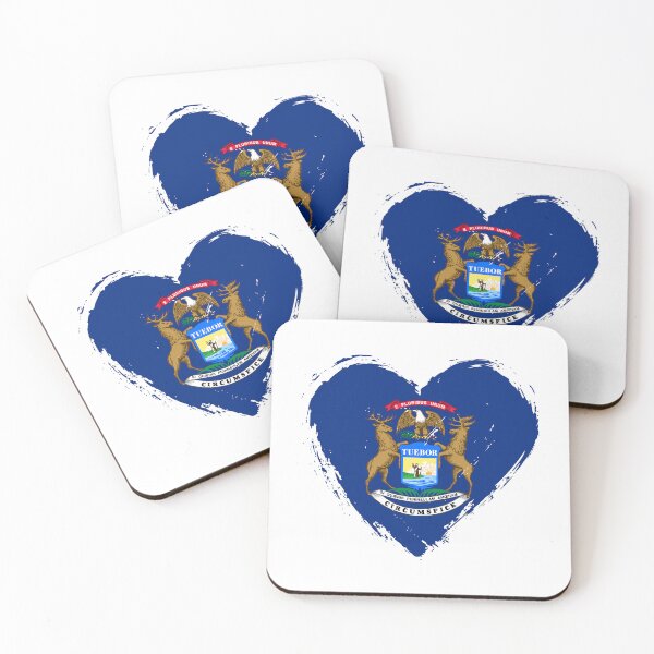 Item preview, Distressed Michigan Flag Heart MI designed and sold by shitpostee.