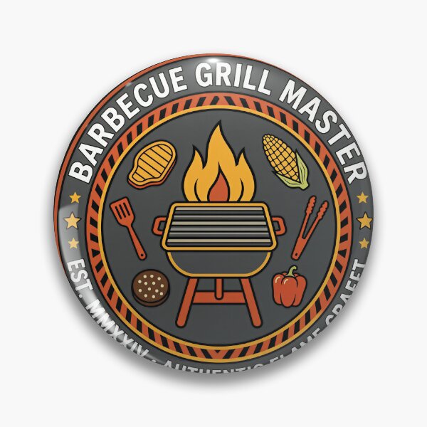 Item preview, Barbecue Grill Master Emblem Badge designed and sold by DIUMERI.
