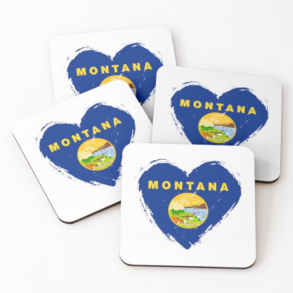 Item preview, Distressed Montana Flag Heart MT designed and sold by shitpostee.