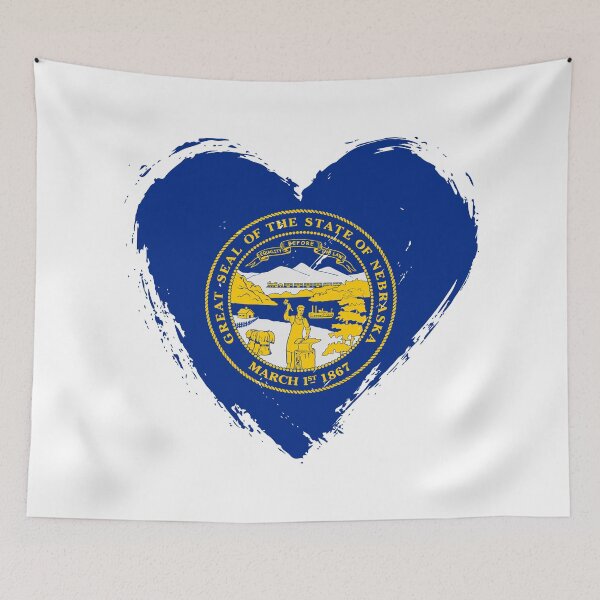 Item preview, Distressed Nebraska Flag Heart NE designed and sold by shitpostee.
