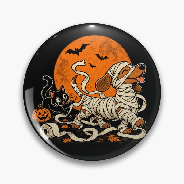 Item preview, Mummy Dog & Mischief Cat – Cute Halloween Pet Art designed and sold by Stinky Lincy's Apparel Company.