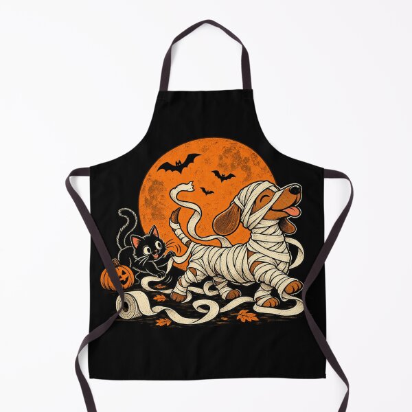 Item preview, Mummy Dog & Mischief Cat – Cute Halloween Pet Art designed and sold by Stinky Lincy's Apparel Company.