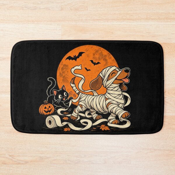 Item preview, Mummy Dog & Mischief Cat – Cute Halloween Pet Art designed and sold by Stinky Lincy's Apparel Company.