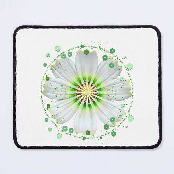 Item preview, Glowing Green and White Floral Mandala - Part of a 6-Color Collection designed and sold by MinimalAurashop.