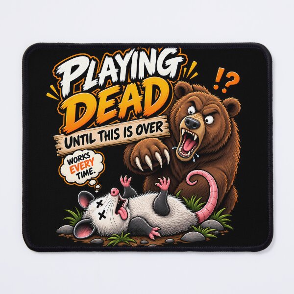 Item preview, Playing Dead Until This Is Over – Funny Opossum vs Bear designed and sold by Irysek.