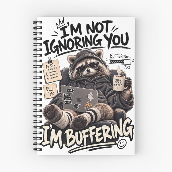 Item preview, I’m Buffering Tired Raccoon designed and sold by Joniba-Svz.