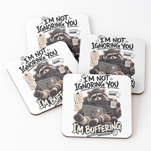 Item preview, I’m Buffering Tired Raccoon designed and sold by Joniba-Svz.