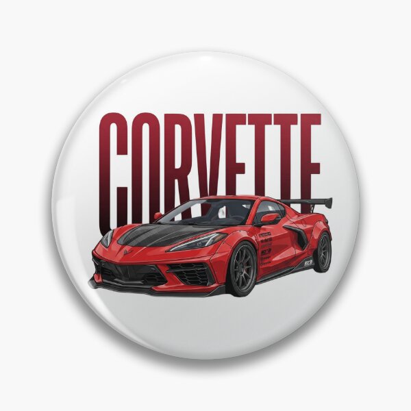 Item preview, Red Chevrolet Corvette C8 Stingray Widebody Supercar Vector Art designed and sold by Motorline44.