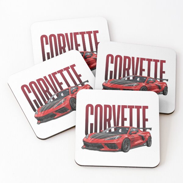 Item preview, Red Chevrolet Corvette C8 Stingray Widebody Supercar Vector Art designed and sold by Motorline44.
