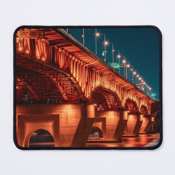 Item preview, Crimson Glow Under Night Truss Bridge designed and sold by Nightwindow.