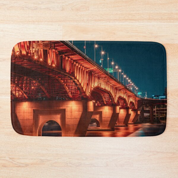 Item preview, Crimson Glow Under Night Truss Bridge designed and sold by Nightwindow.