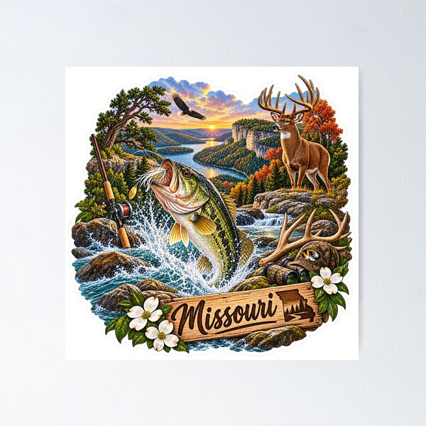 Item preview, Missouri Hunting & Fishing designed and sold by Whimspired By Paxx.
