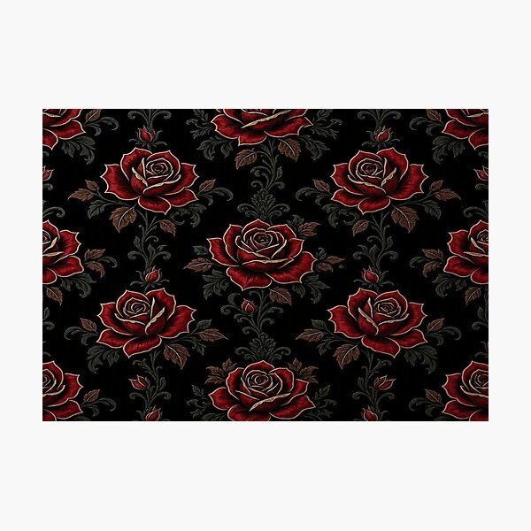 Item preview, Gothic Red Roses Seamless Pattern - Dark Vintage Floral designed and sold by Breezes-of-Ida.