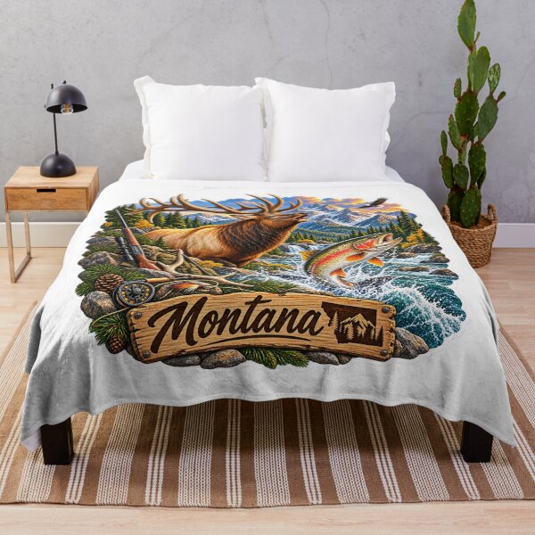 Item preview, Montana Hunting & Fishing designed and sold by Whimspired By Paxx.