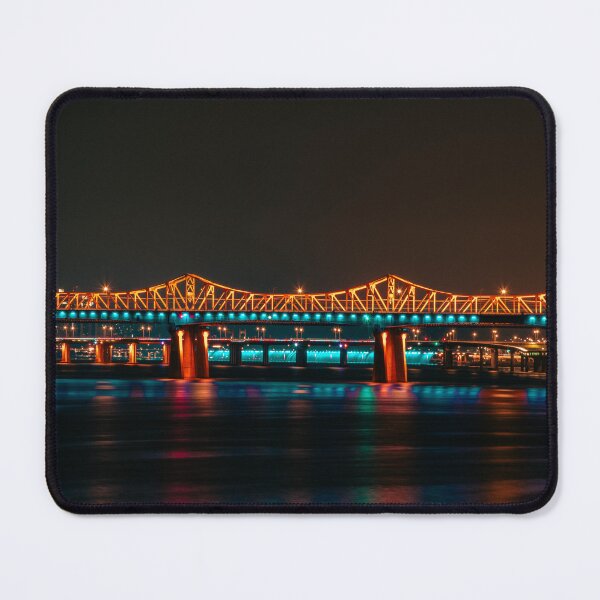 Item preview, Golden Bridge Lights Reflecting on Night River designed and sold by Nightwindow.