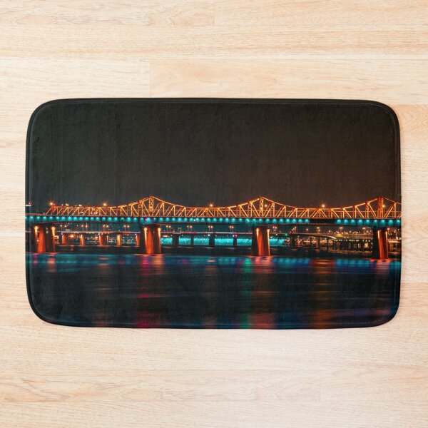 Item preview, Golden Bridge Lights Reflecting on Night River designed and sold by Nightwindow.