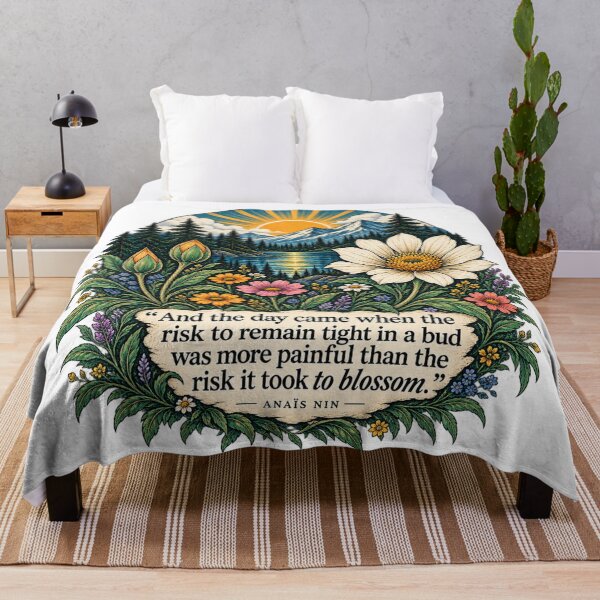 Item preview, The Risk It Took to Blossom Vintage Wildflower Quote designed and sold by OspreyElliott.