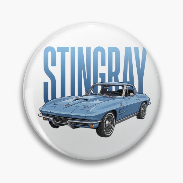 Item preview, Light Blue 1965 Chevrolet Corvette C2 Sting Ray Classic Sports Car Vector Art designed and sold by Motorline44.