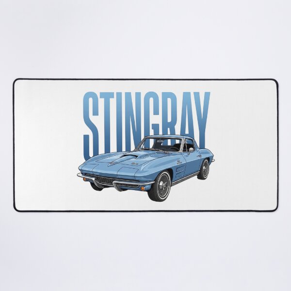 Item preview, Light Blue 1965 Chevrolet Corvette C2 Sting Ray Classic Sports Car Vector Art designed and sold by Motorline44.