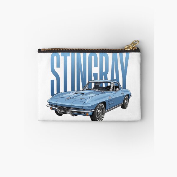 Item preview, Light Blue 1965 Chevrolet Corvette C2 Sting Ray Classic Sports Car Vector Art designed and sold by Motorline44.