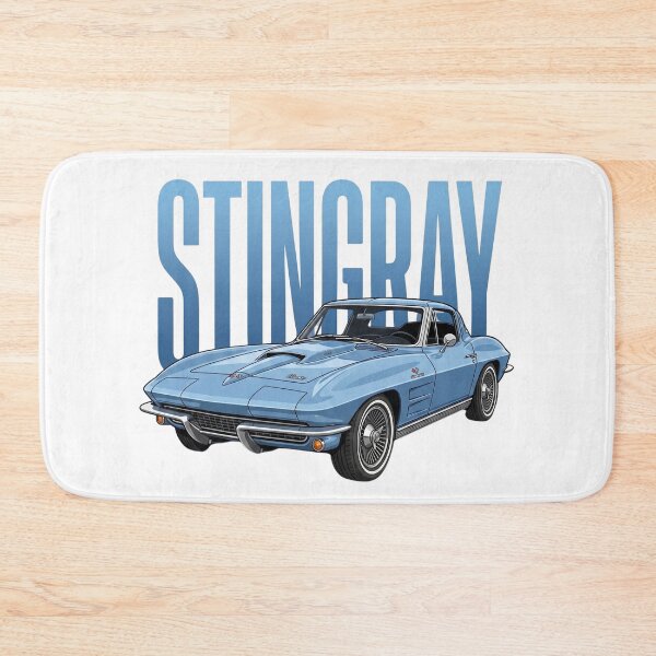 Item preview, Light Blue 1965 Chevrolet Corvette C2 Sting Ray Classic Sports Car Vector Art designed and sold by Motorline44.