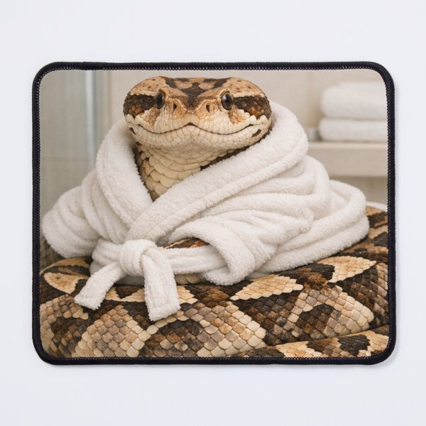 Item preview, Gaboon Viper Wearing a Bathrobe designed and sold by Sillytoe.