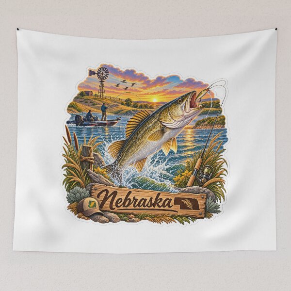 Item preview, Nebraska Hunting & Fishing designed and sold by Whimspired By Paxx.