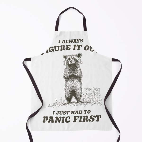 Item preview, Funny Cute Raccoon Anxious I Had to Panic Mental Anxiety T-Shirt designed and sold by MyAnimations.