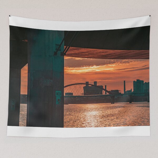 Item preview, Golden Sunset Framed Beneath Bridge Pillar designed and sold by Nightwindow.