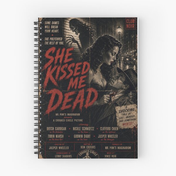Item preview, She Kissed Me Dead – Lost 1948 Horror Noir Movie Poster designed and sold by mr. pinks Imaginairium.