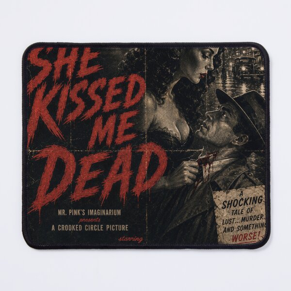 Item preview, She Kissed Me Dead – Lost 1948 Horror Noir Movie Poster designed and sold by mr. pinks Imaginairium.