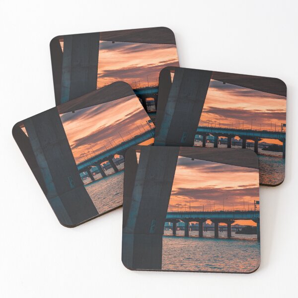 Item preview, Fiery Sunset Framed by Concrete Bridge Pillar designed and sold by Nightwindow.