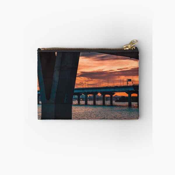 Item preview, Fiery Sunset Framed by Concrete Bridge Pillar designed and sold by Nightwindow.