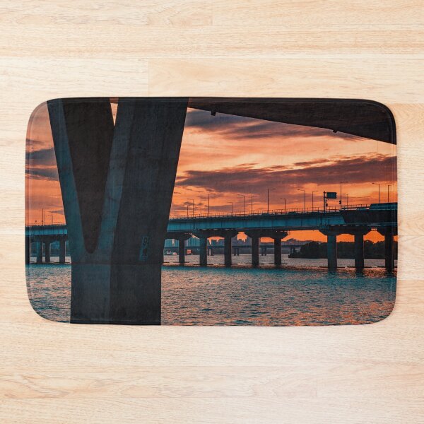 Item preview, Fiery Sunset Framed by Concrete Bridge Pillar designed and sold by Nightwindow.