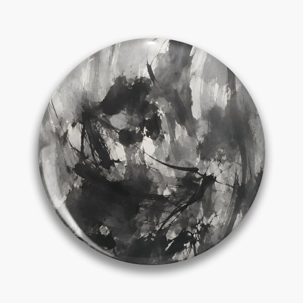 Item preview, Black and White Abstract Ink Wash Expressive Brush Painting designed and sold by GutyzDesignsES.